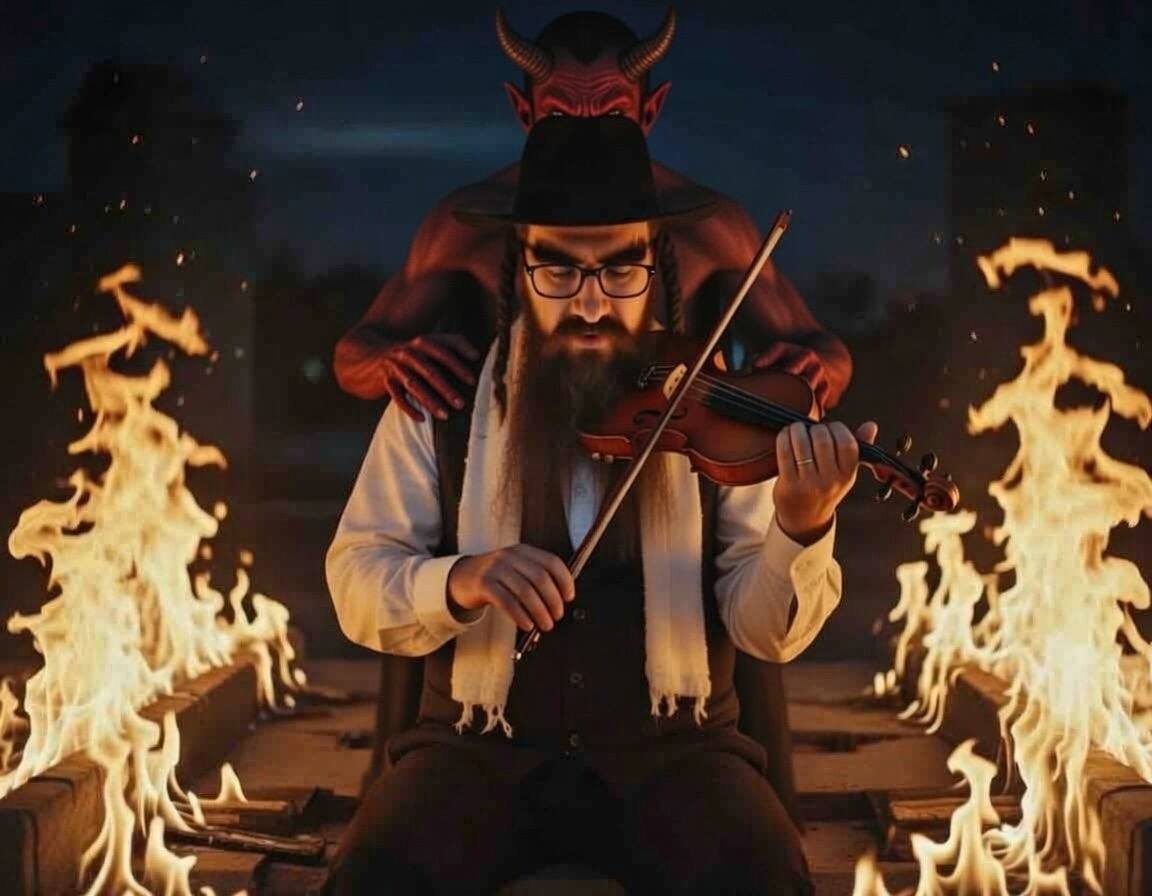 Rabbi Bergenstein fiddling in the projects LIVE 7/14